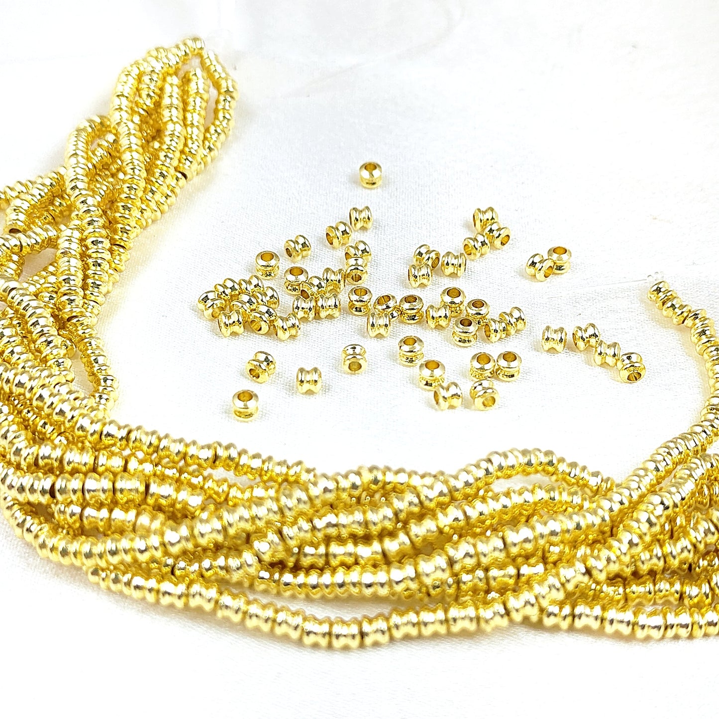 Handmade jewelry components small gold tube spacer beads