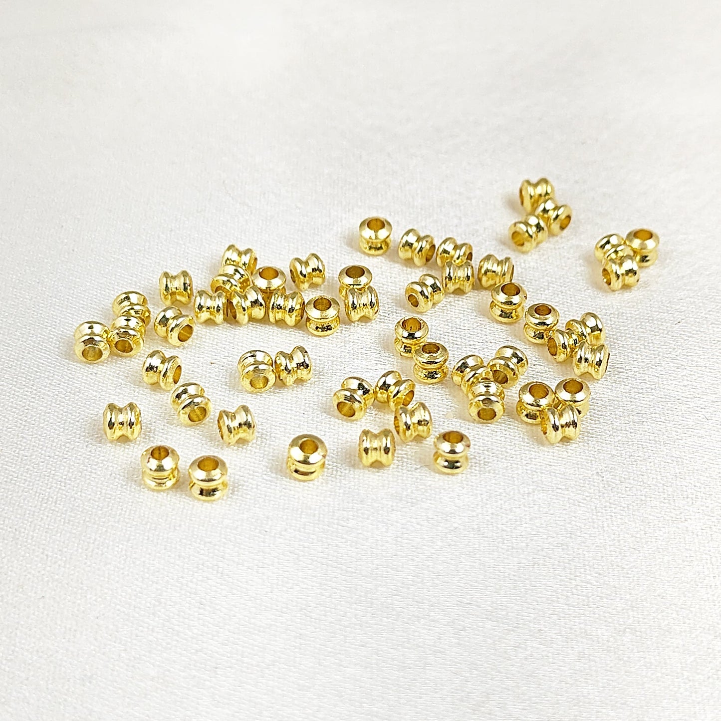 Tiny gold nugget tube beads for DIY jewelry making