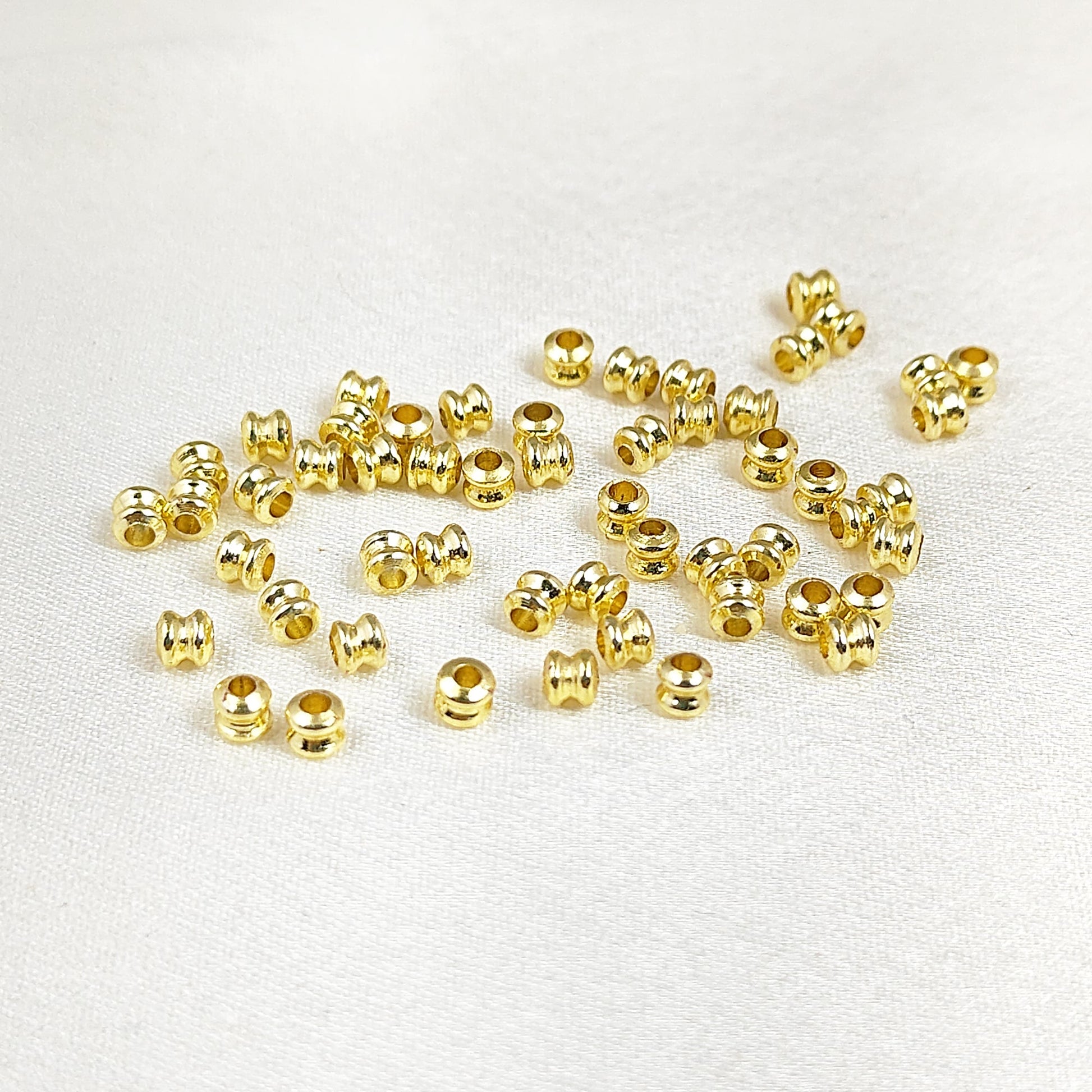 Tiny gold nugget tube beads for DIY jewelry making