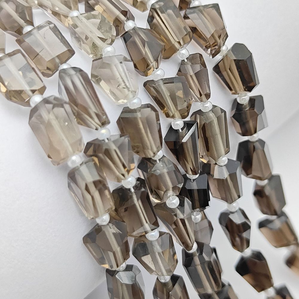 Smoky Quartz Nugget Beads Faceted 5-12mm Natural Gemstones for Jewelry Making & Beading