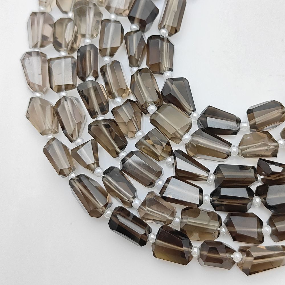 Smoky Quartz Nugget Beads Faceted 5-12mm Natural Gemstones for Jewelry Making & Beading