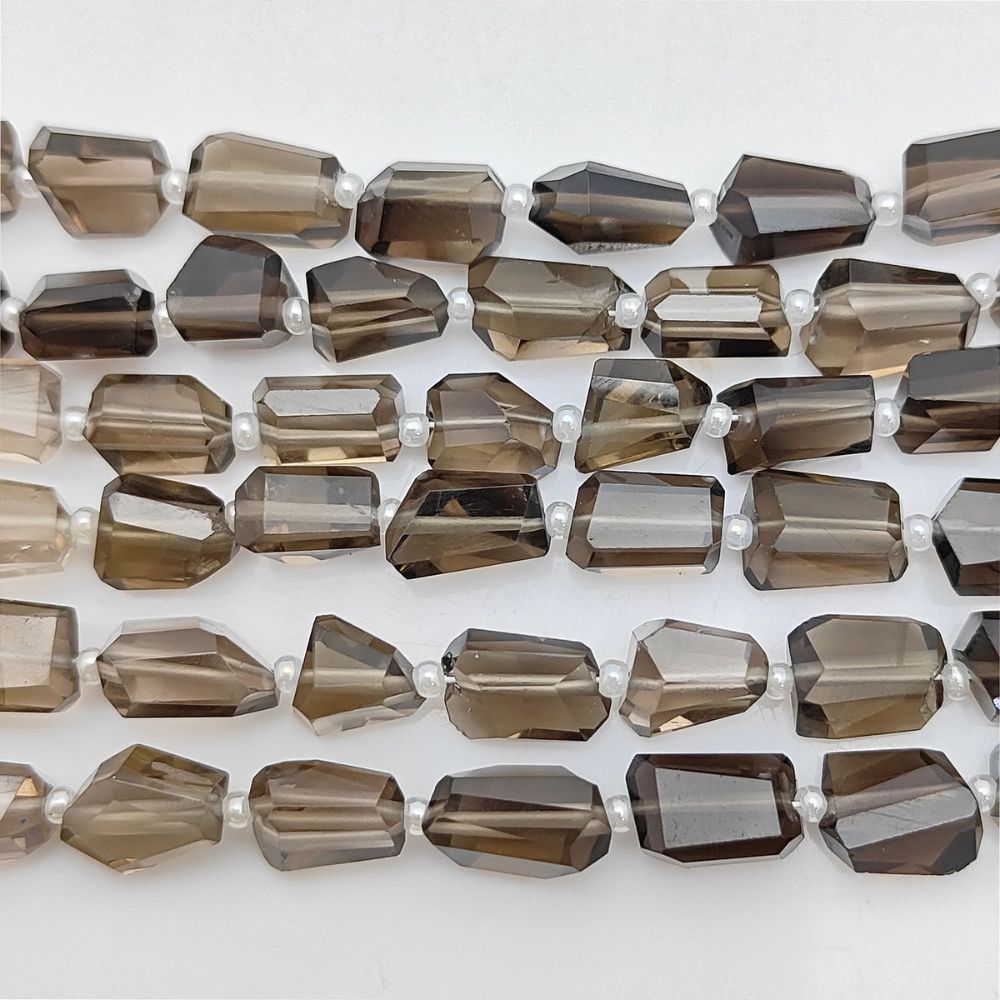 Smoky Quartz Nugget Beads Faceted 5-12mm Natural Gemstones for Jewelry Making & Beading