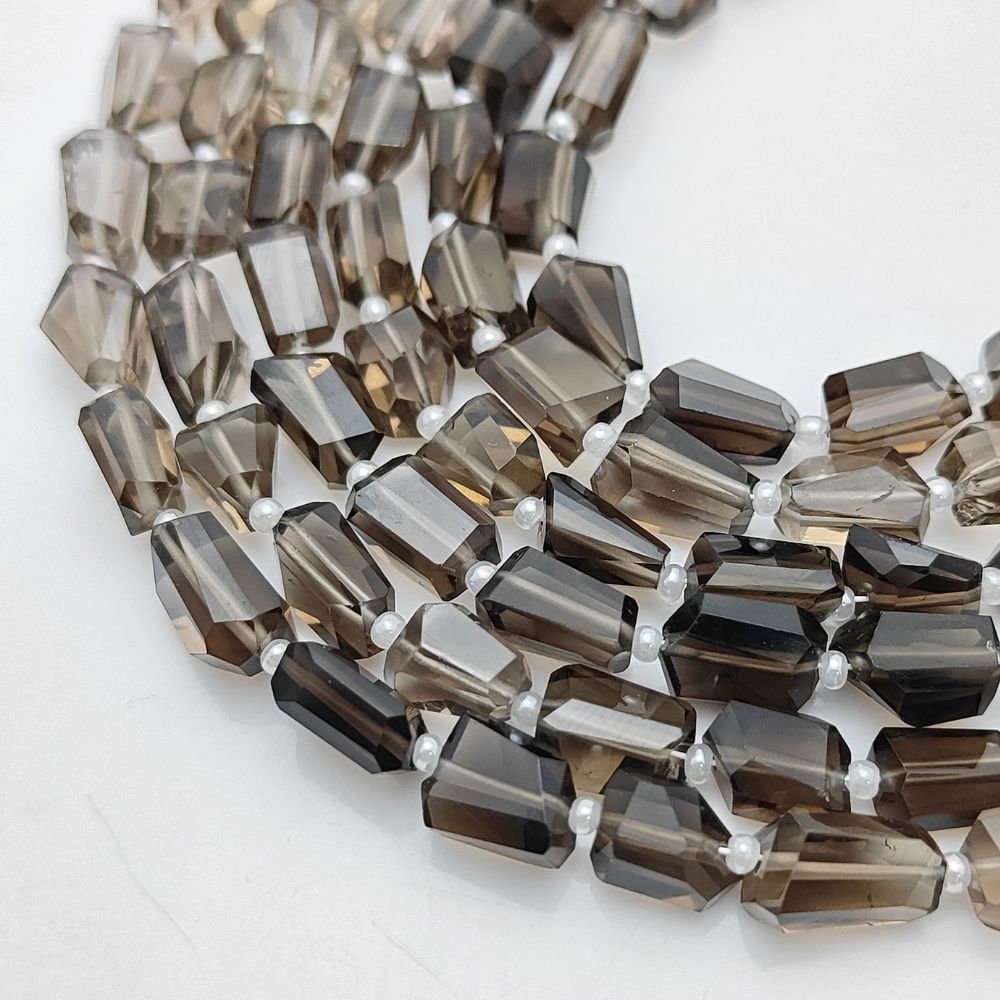 Smoky Quartz Nugget Beads Faceted 5-12mm Natural Gemstones for Jewelry Making & Beading