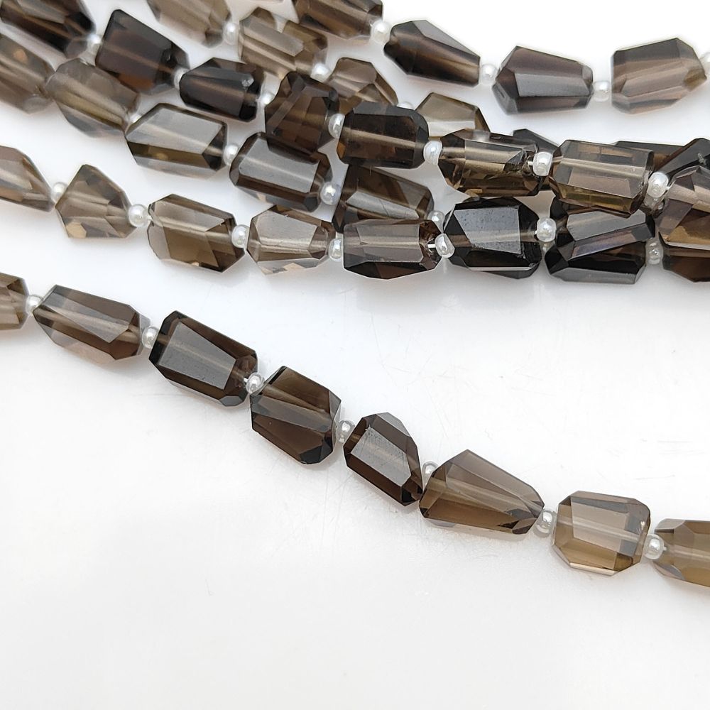 Smoky Quartz Nugget Beads Faceted 5-12mm Natural Gemstones for Jewelry Making & Beading