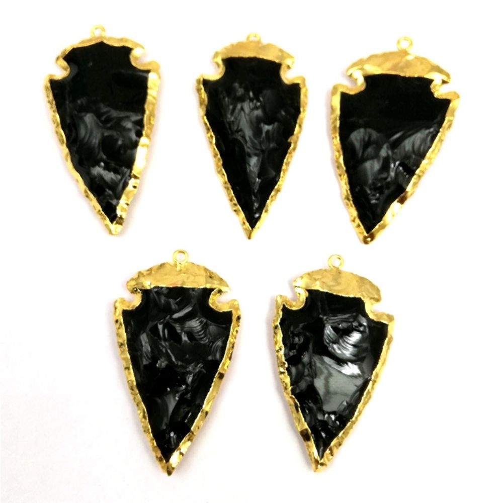 Smoky Quartz Necklace – Gold-Plated Arrow Gemstone Pendant – Handmade Charm Jewelry for Her