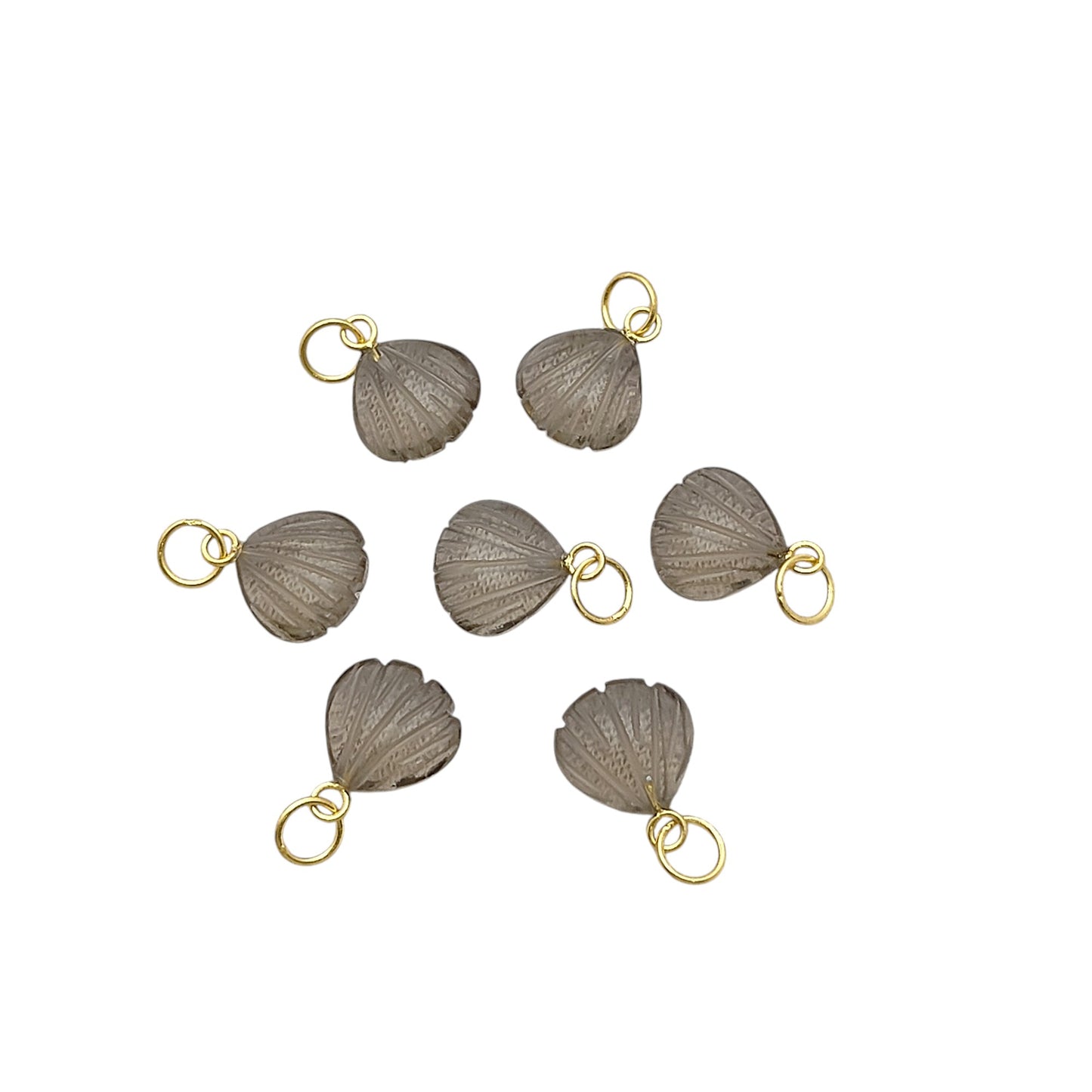 Smoky Quartz Seashell Pendant for Necklace Gold Plated Sterling Silver Jewelry