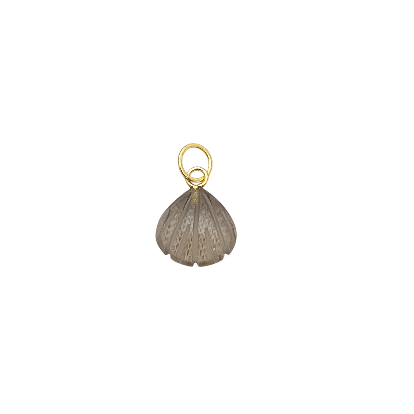 Smoky Quartz Seashell Pendant for Necklace Gold Plated Sterling Silver Jewelry