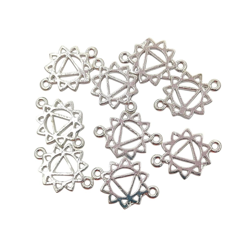 Handmade Gold & Silver 7 Chakra Charm Set Yoga Meditation Jewelry Connectors & DIY Findings- Selling According Variation