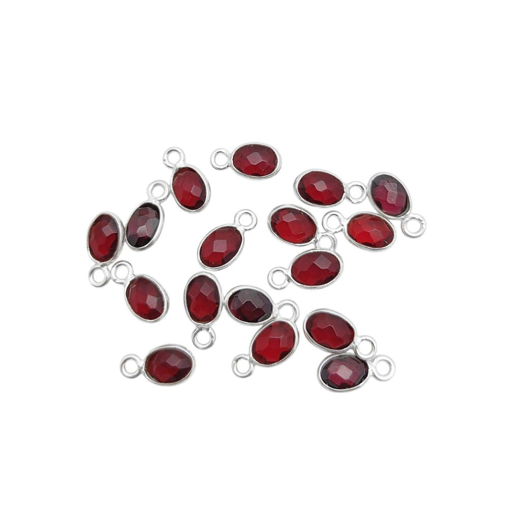 Handmade 925 Sterling Silver Garnet Pendant – 4x6mm Oval Gemstone Charm