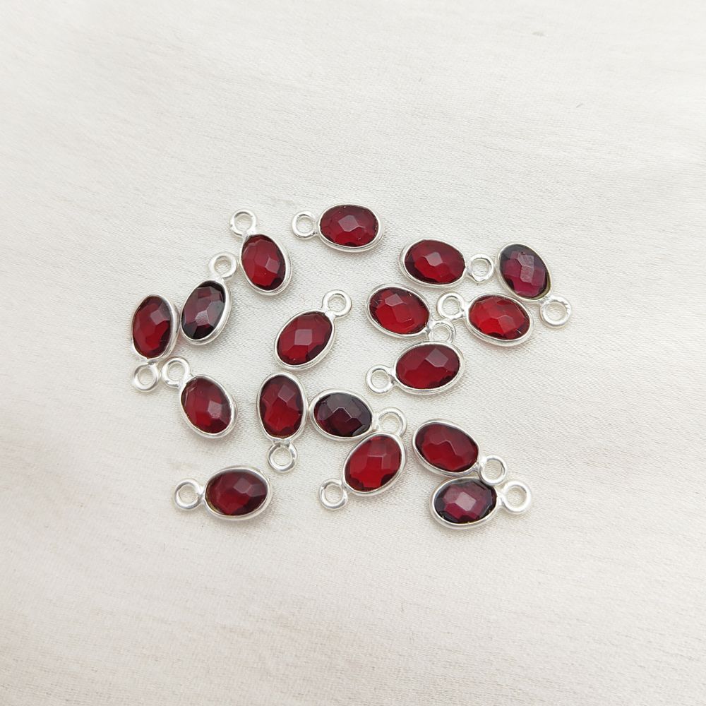 Handcrafted 4x6mm Oval Garnet Pendant in Sterling Silver
