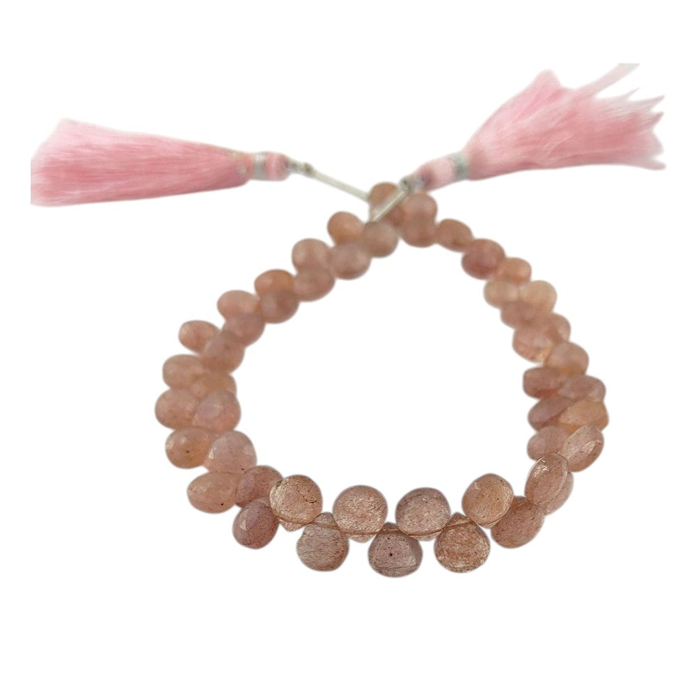 Natural Strawberry Quartz Heart Beads for DIY Jewelry