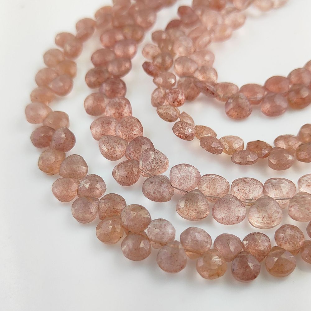DIY Jewelry Beads – Strawberry Quartz Gemstone Hearts
