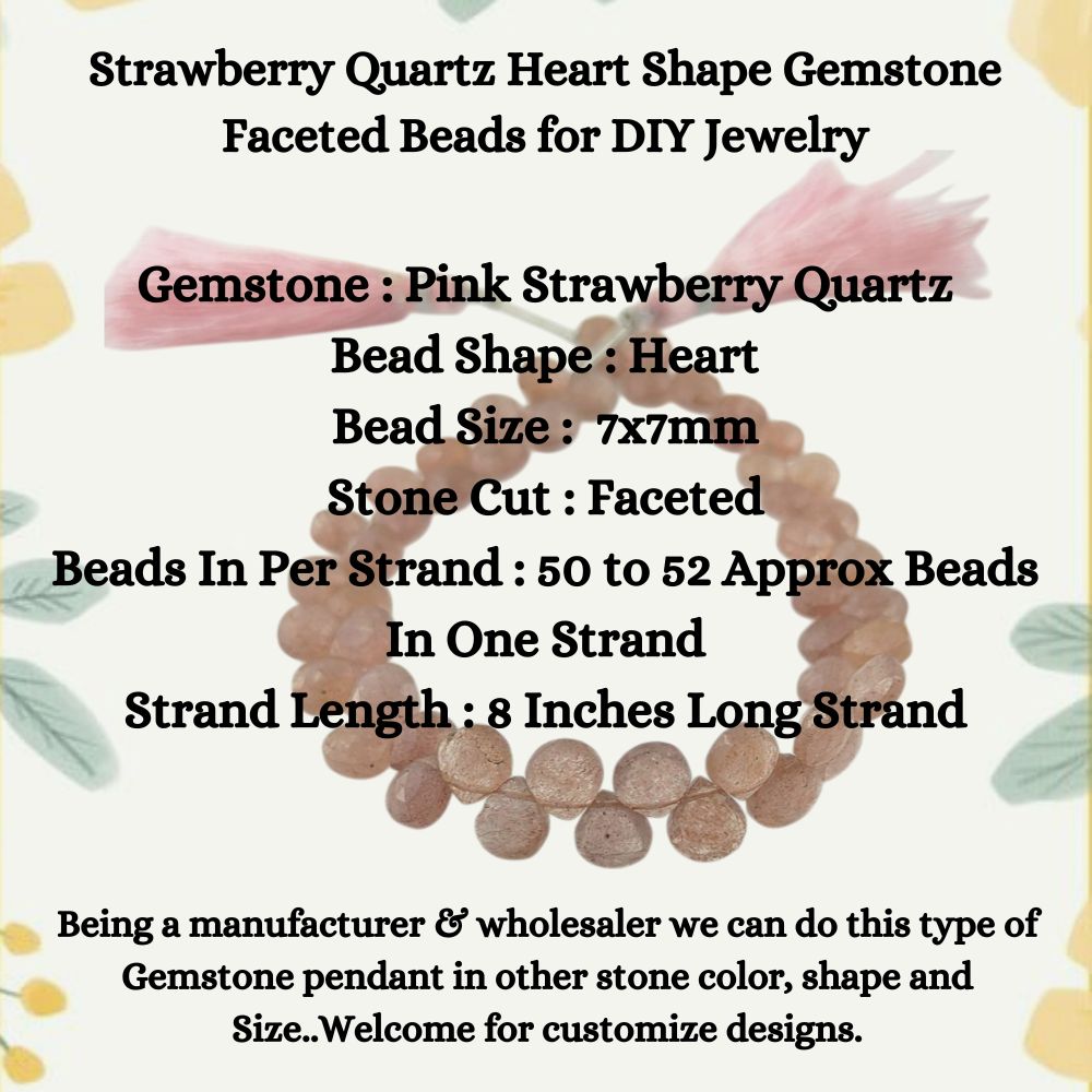 Faceted Strawberry Quartz Beads - Perfect for Handmade Jewelry