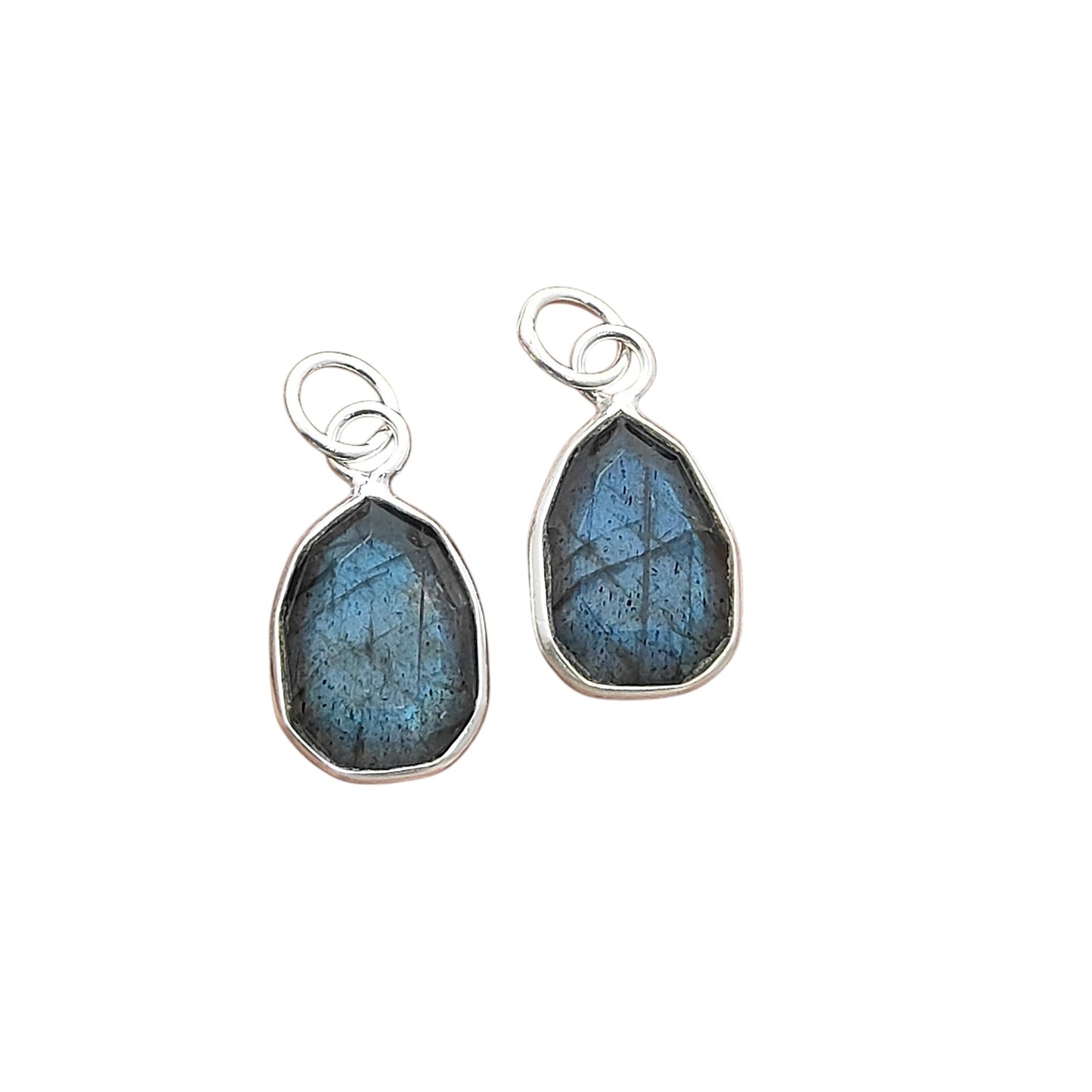 Blue Labradorite Faceted Pendant in Solid 925 Sterling Silver Handmade Minimalist Necklace Charm - Selling Per Piece