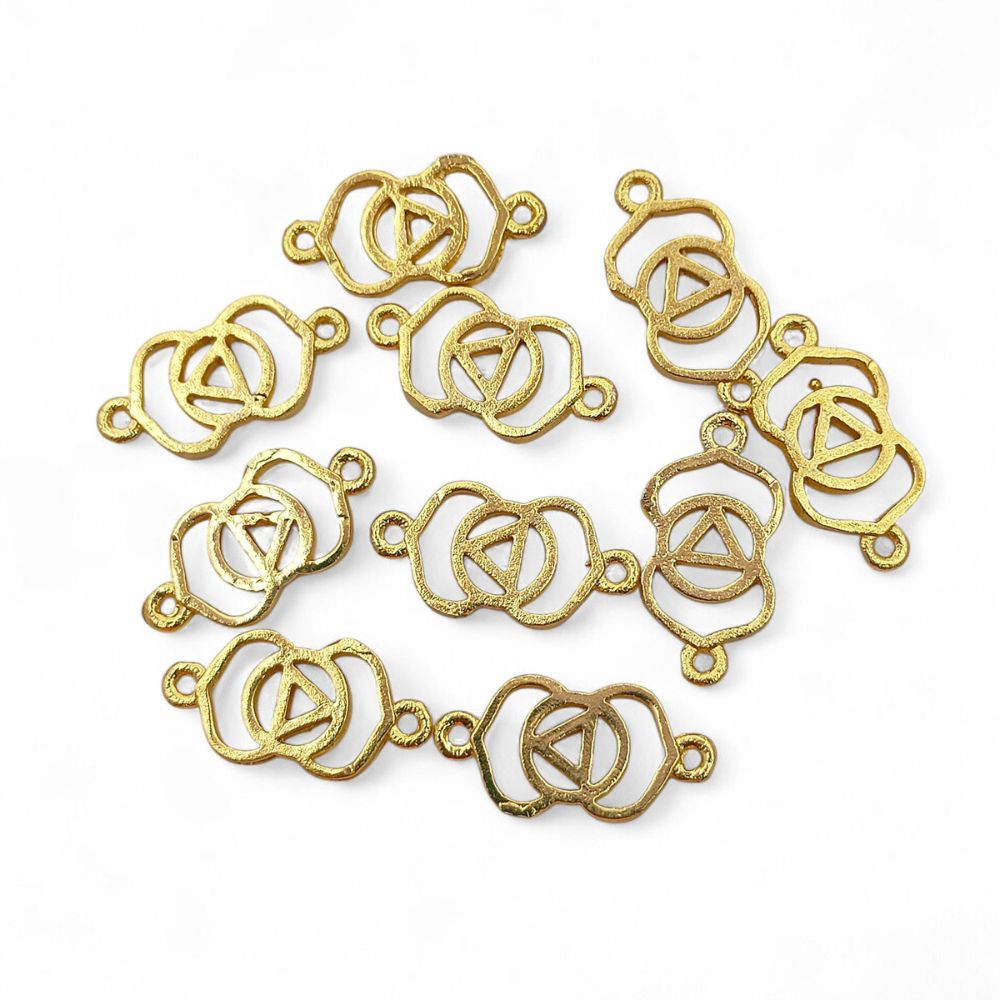 Handmade Gold & Silver 7 Chakra Charm Set Yoga Meditation Jewelry Connectors & DIY Findings- Selling According Variation