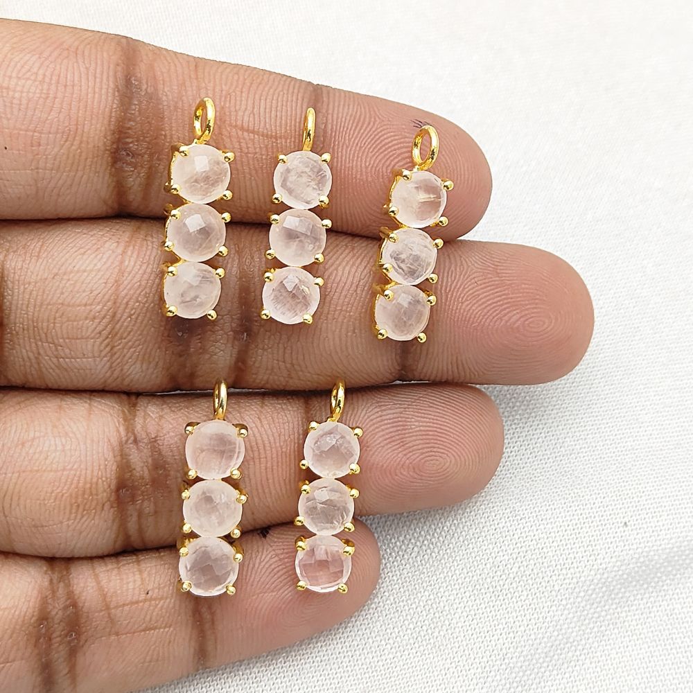 Elegant rose quartz birthstone necklace in gold plated silver