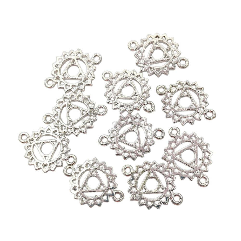 Handmade Gold & Silver 7 Chakra Charm Set Yoga Meditation Jewelry Connectors & DIY Findings- Selling According Variation