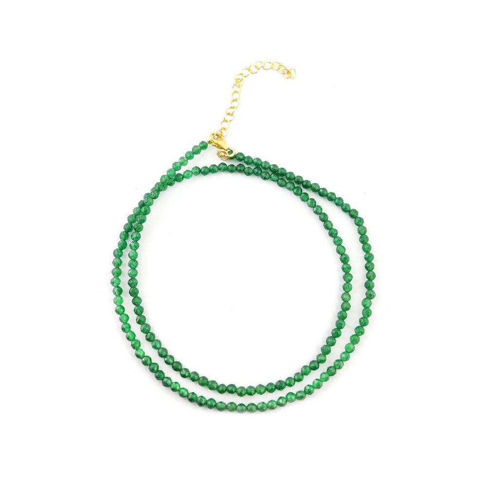 Handmade Green Emerald Beaded Necklace – May Birthstone Jewelry