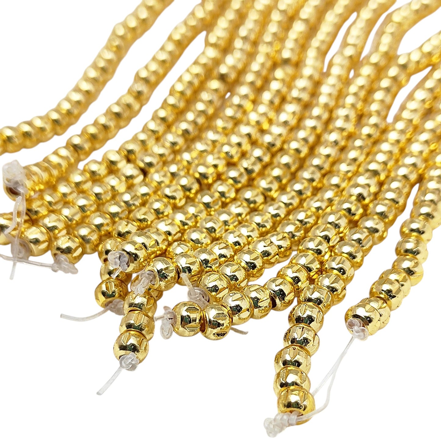 Gold plated watermelon shape spacer beads made of brass for jewelry making