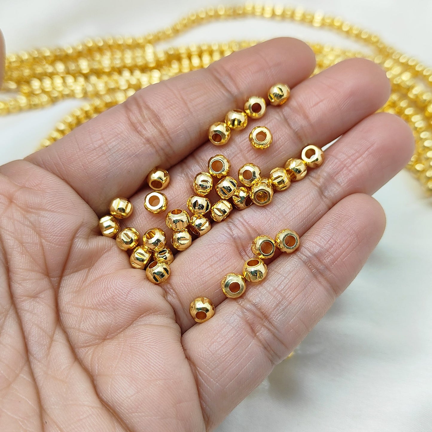 Gold plated brass watermelon beads for DIY necklaces and bracelets