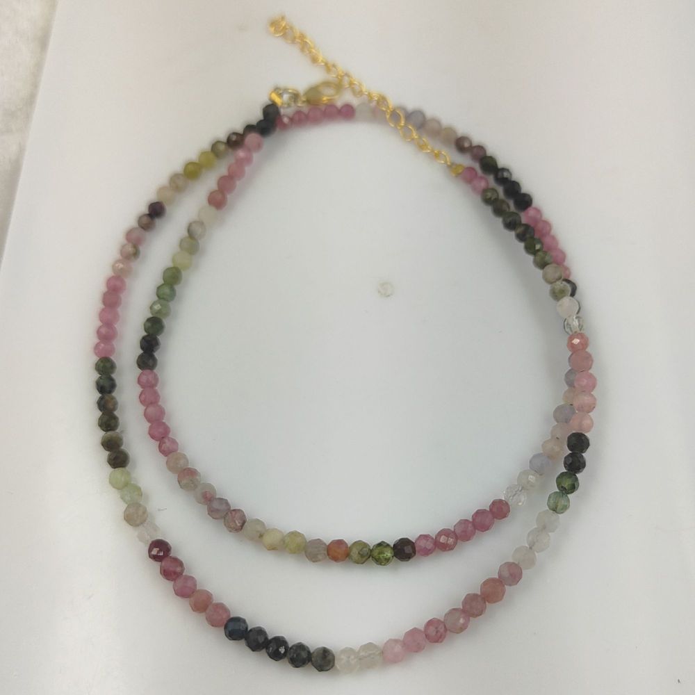 Gold Plated Sterling Silver Watermelon Tourmaline Necklace for Women