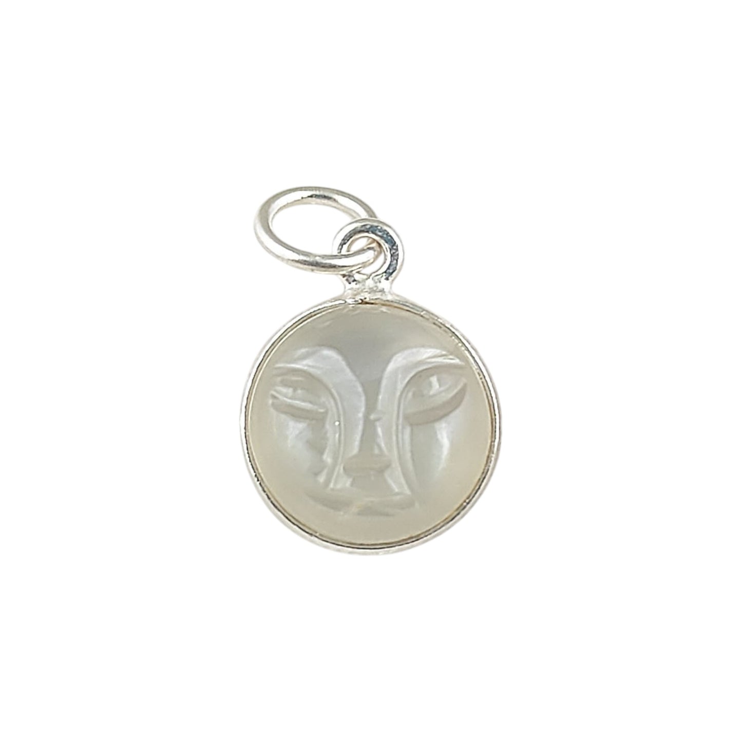 Unique Multi-Gemstone Moon Face Pendant Handmade Gold Plated Sterling Silver Necklace Charm- Selling Per Piece