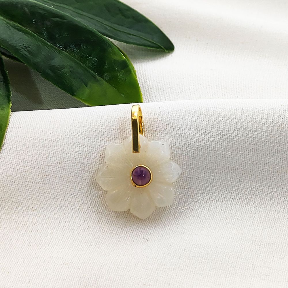 Natural Healing Stone White Moonstone Pendant Jewelry