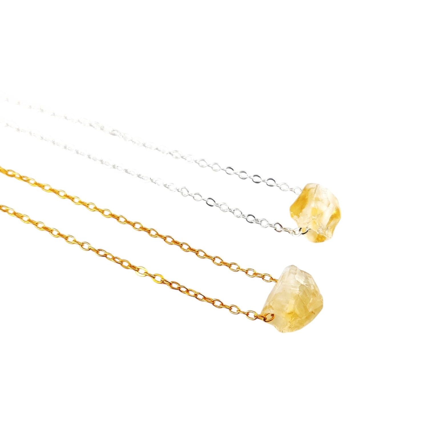 Raw Citrine Necklace – November Birthstone Jewelry Gift