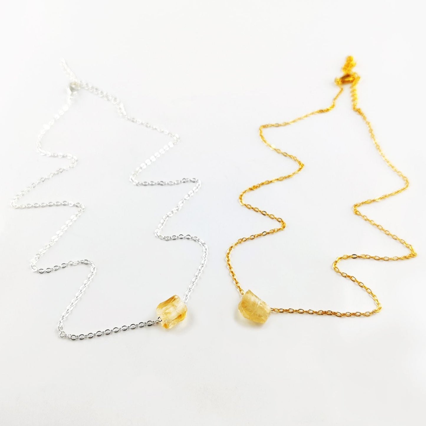 Gold Plated Citrine Necklace – Natural Healing Stone Charm