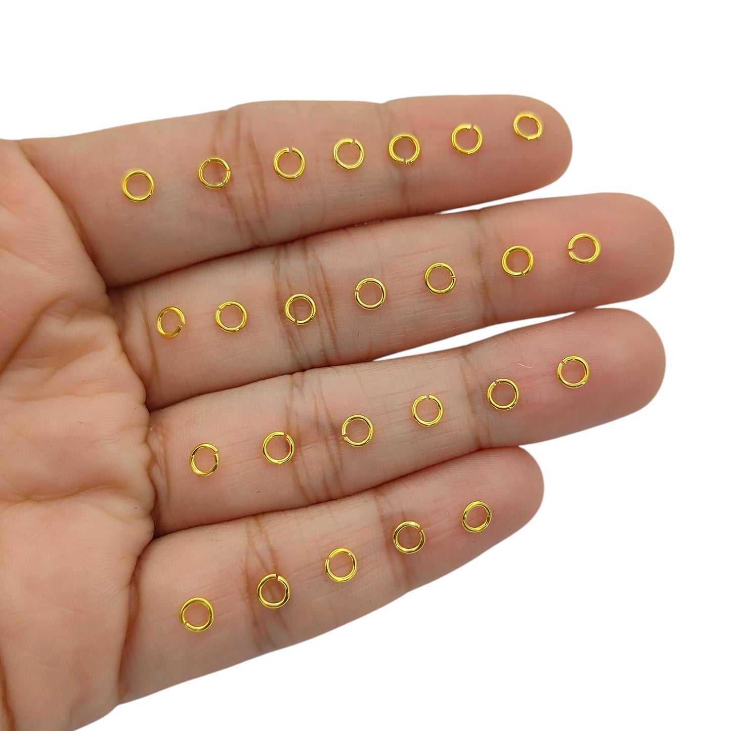 DIY Jewelry Findings Gold Plated Anti Tarnish Open Jump Rings, O Shape Connectors in 4mm, 6mm, 8mm for Handmade Jewelry Making- Selling By 50 Pcs Set