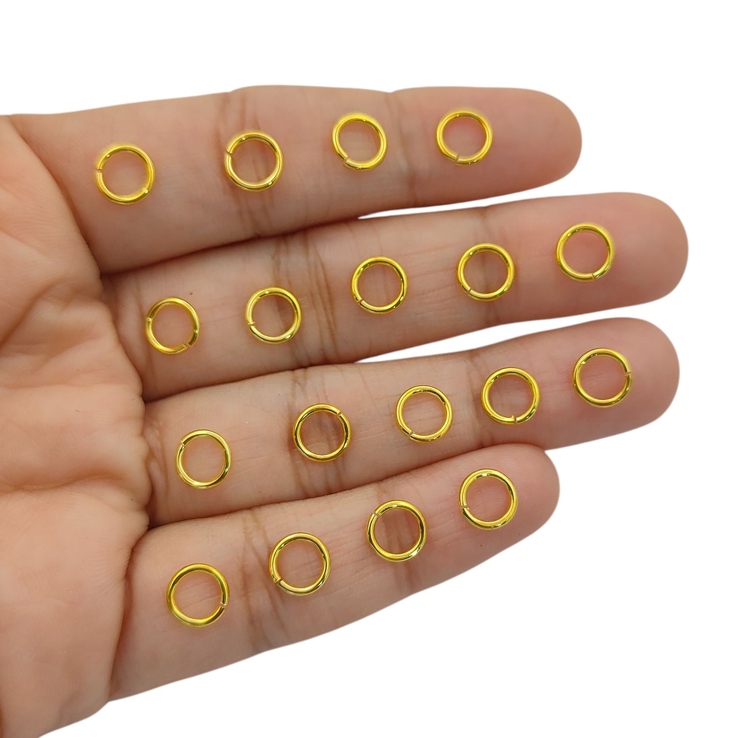 DIY Jewelry Findings Gold Plated Anti Tarnish Open Jump Rings, O Shape Connectors in 4mm, 6mm, 8mm for Handmade Jewelry Making- Selling By 50 Pcs Set
