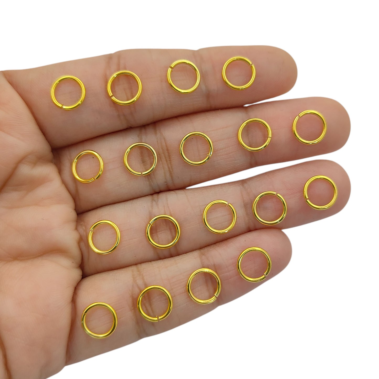 DIY Jewelry Findings Gold Plated Anti Tarnish Open Jump Rings, O Shape Connectors in 4mm, 6mm, 8mm for Handmade Jewelry Making- Selling By 50 Pcs Set