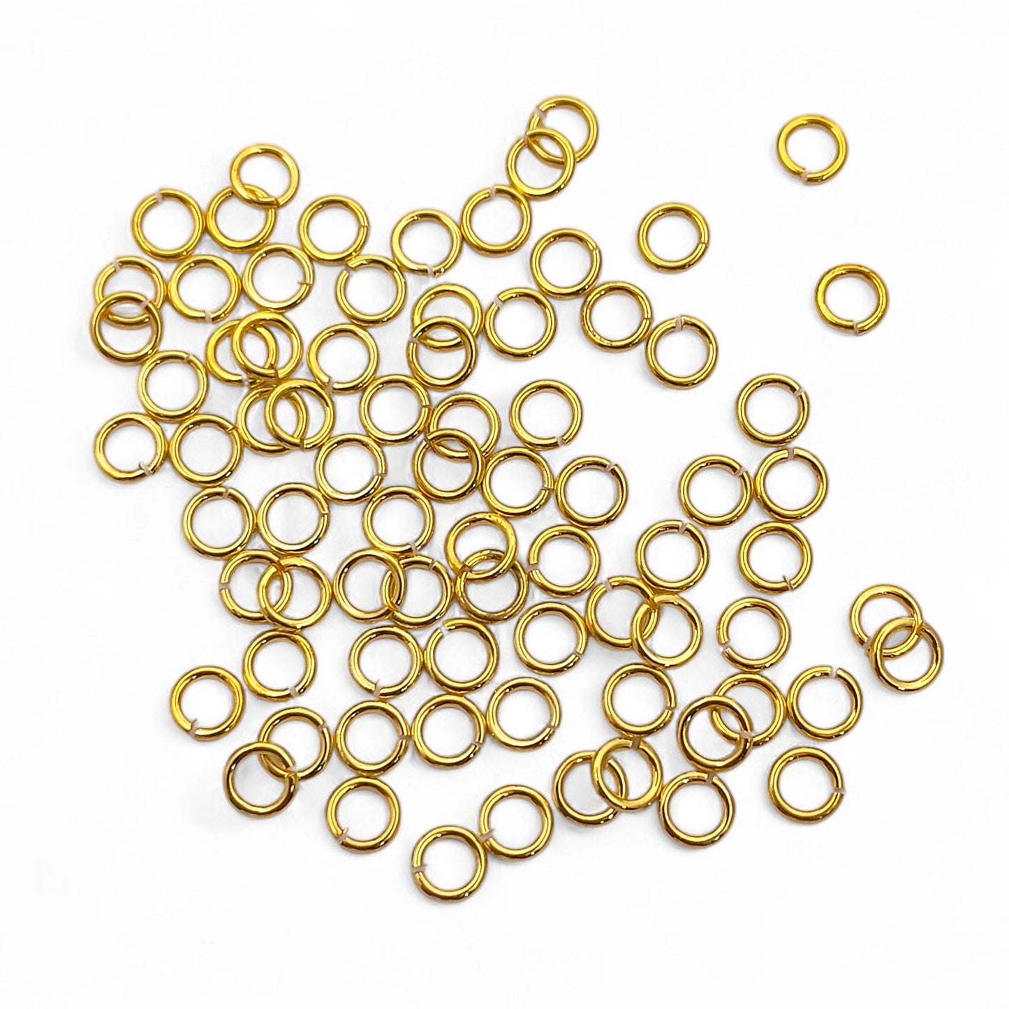 DIY Jewelry Findings Gold Plated Anti Tarnish Open Jump Rings, O Shape Connectors in 4mm, 6mm, 8mm for Handmade Jewelry Making- Selling By 50 Pcs Set