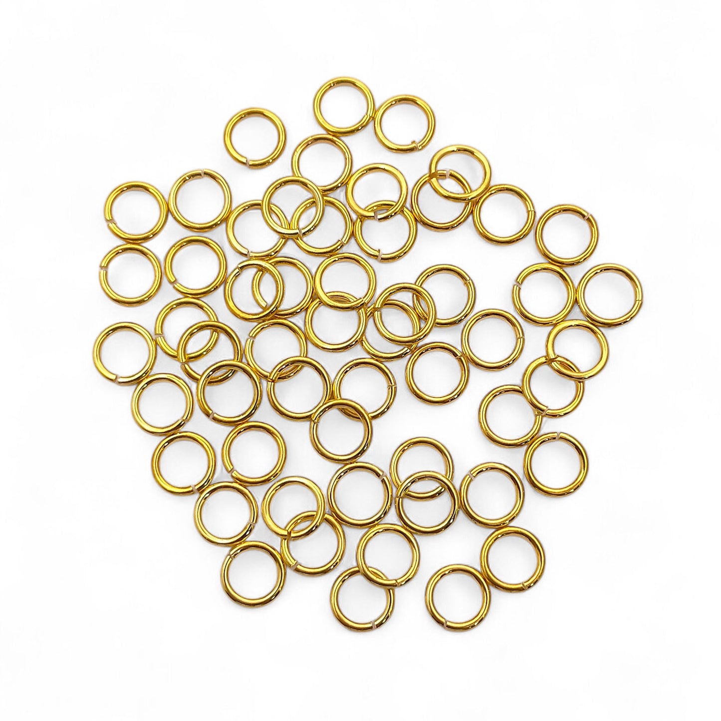 DIY Jewelry Findings Gold Plated Anti Tarnish Open Jump Rings, O Shape Connectors in 4mm, 6mm, 8mm for Handmade Jewelry Making- Selling By 50 Pcs Set