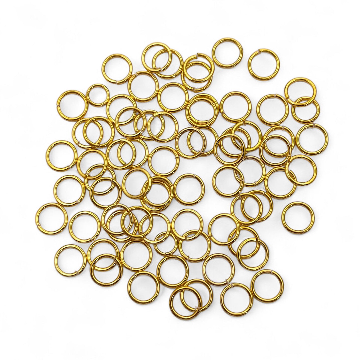 DIY Jewelry Findings Gold Plated Anti Tarnish Open Jump Rings, O Shape Connectors in 4mm, 6mm, 8mm for Handmade Jewelry Making- Selling By 50 Pcs Set