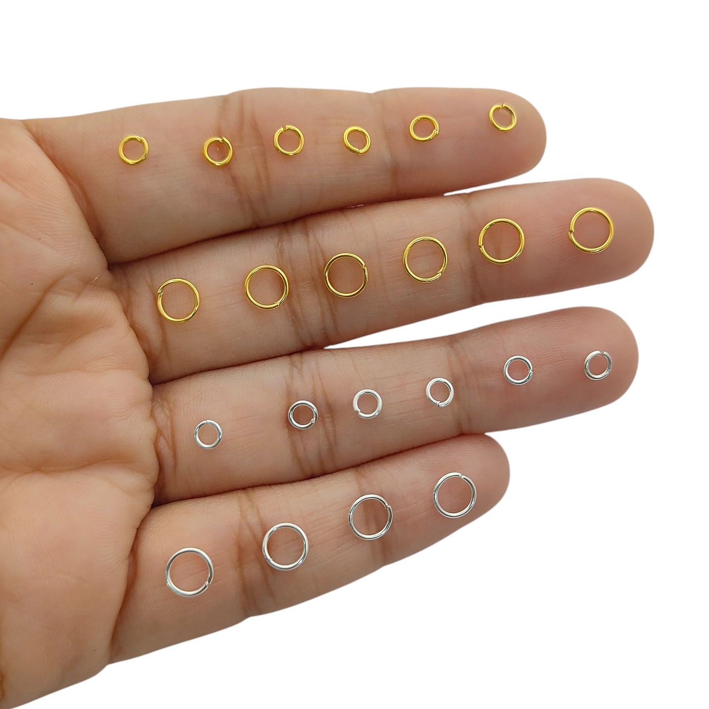 Jewelry Making Supplies Gold Plated Open Jump Rings in 4mm & 6mm, Silver Split Jump Rings for DIY Necklace, Bracelet, Earring Crafting- Selling By 50 Pcs Set
