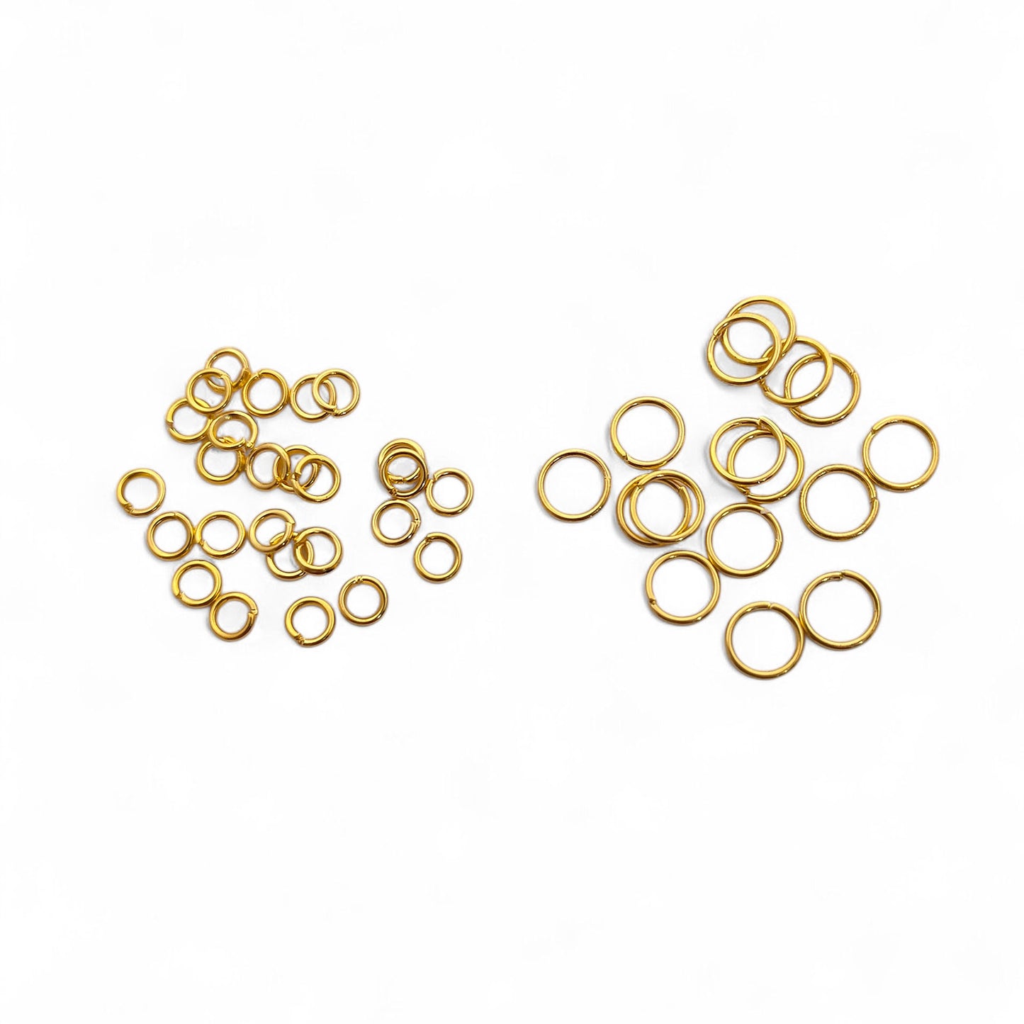 Jewelry Making Supplies Gold Plated Open Jump Rings in 4mm & 6mm, Silver Split Jump Rings for DIY Necklace, Bracelet, Earring Crafting- Selling By 50 Pcs Set