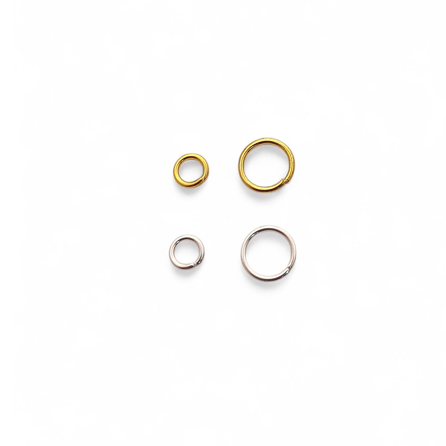 Jewelry Making Supplies Gold Plated Open Jump Rings in 4mm & 6mm, Silver Split Jump Rings for DIY Necklace, Bracelet, Earring Crafting- Selling By 50 Pcs Set