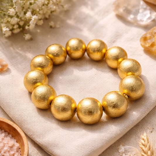 Brass Beaded Stretchable Bracelets: Perfect Gifts for Women & Men