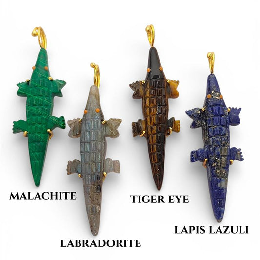 The Beauty of Carved Gemstone Crocodile Pendants in Modern Jewelry Design