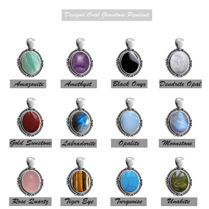 10x8mm Designer Oval Pendant 925 Sterling Silver Bezel Set Gemstone Charm for Jewelry Making