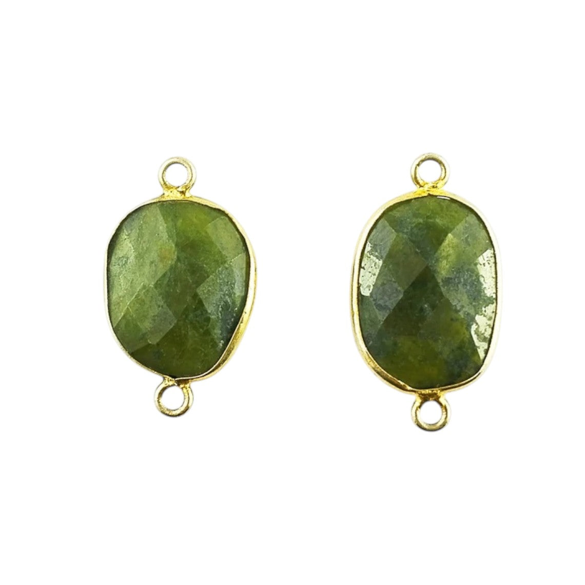 Unique 12–15mm Vessonite Free Form Connector, Gold Bezel Charm for Handmade Jewelry Making- Selling Per Piece