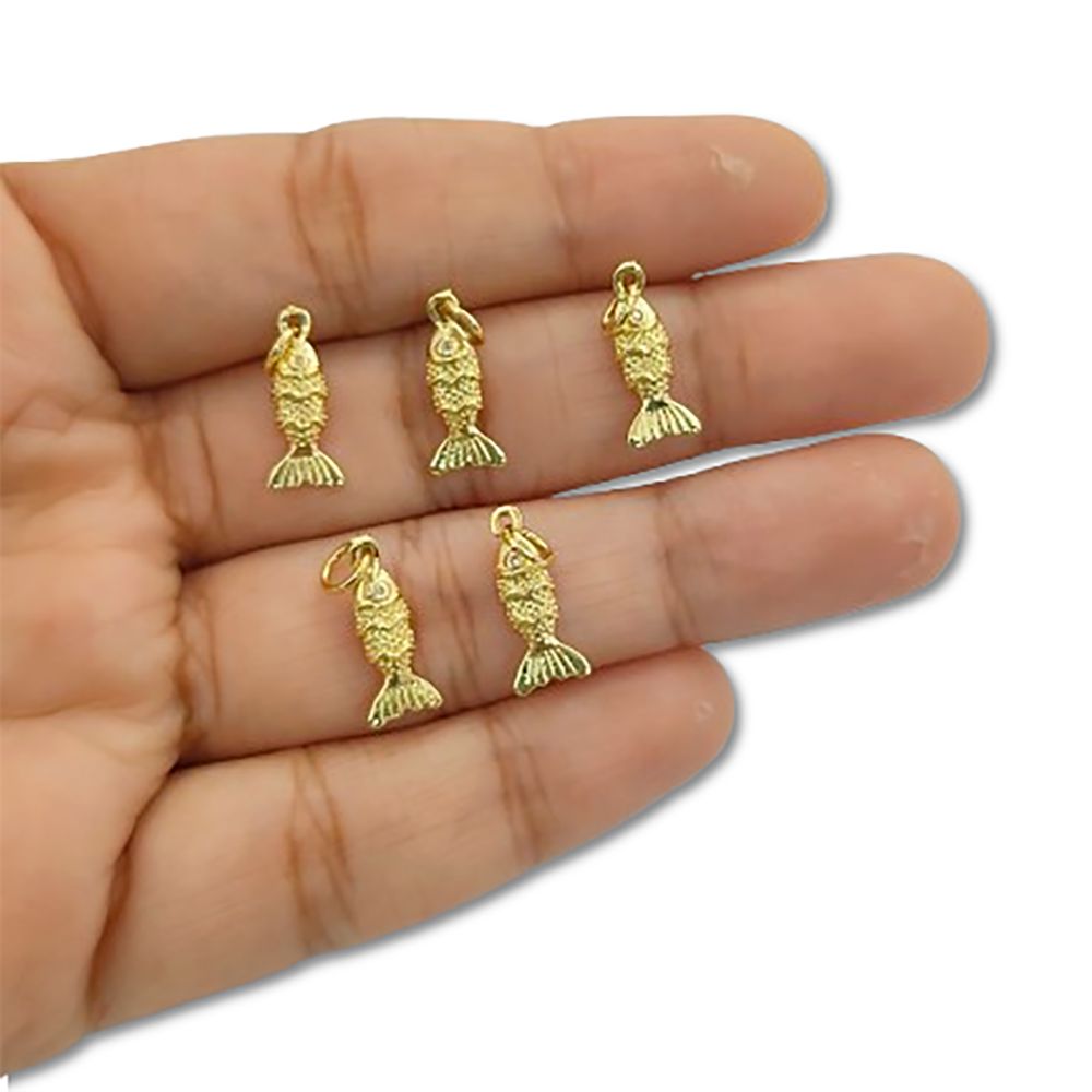 18K Gold Filled Fish Charm Pendant, Ocean Inspired Jewelry Supply for Bracelet, Necklace & Handmade DIY Creations