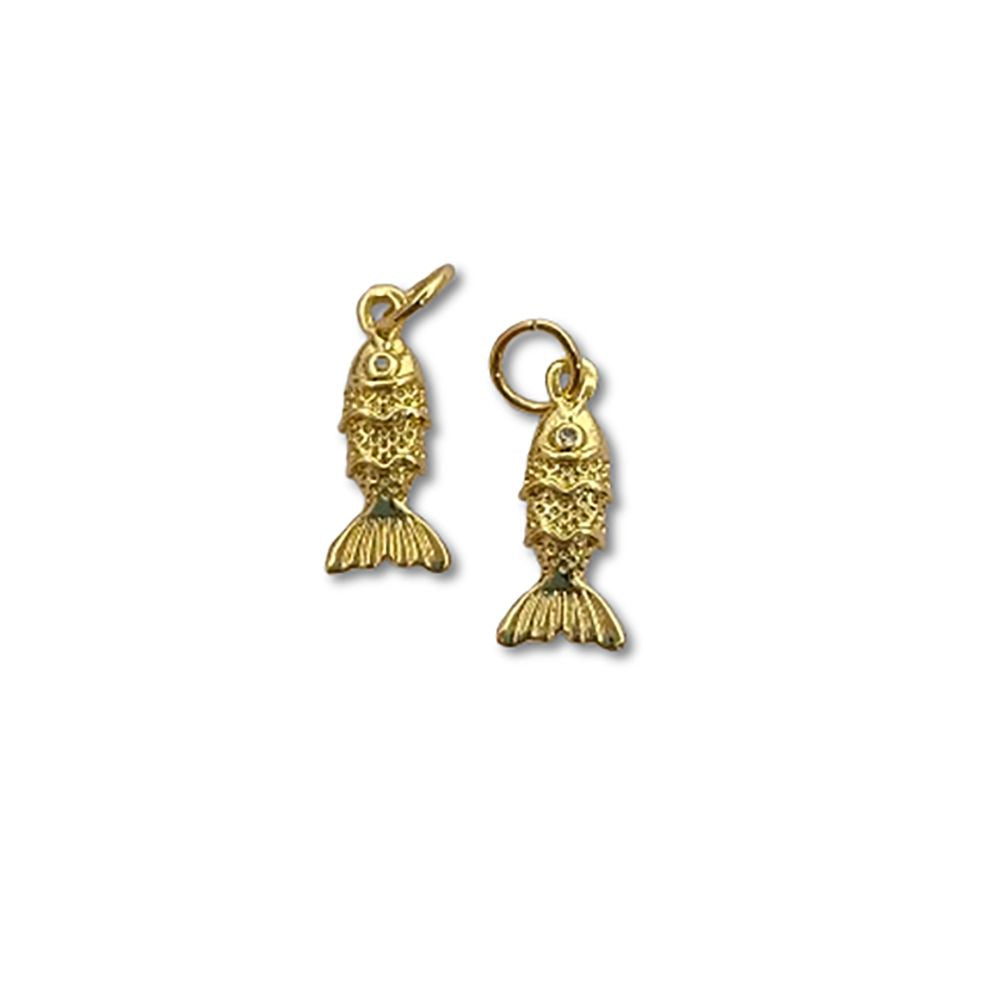 18K Gold Filled Fish Charm Pendant, Ocean Inspired Jewelry Supply for Bracelet, Necklace & Handmade DIY Creations