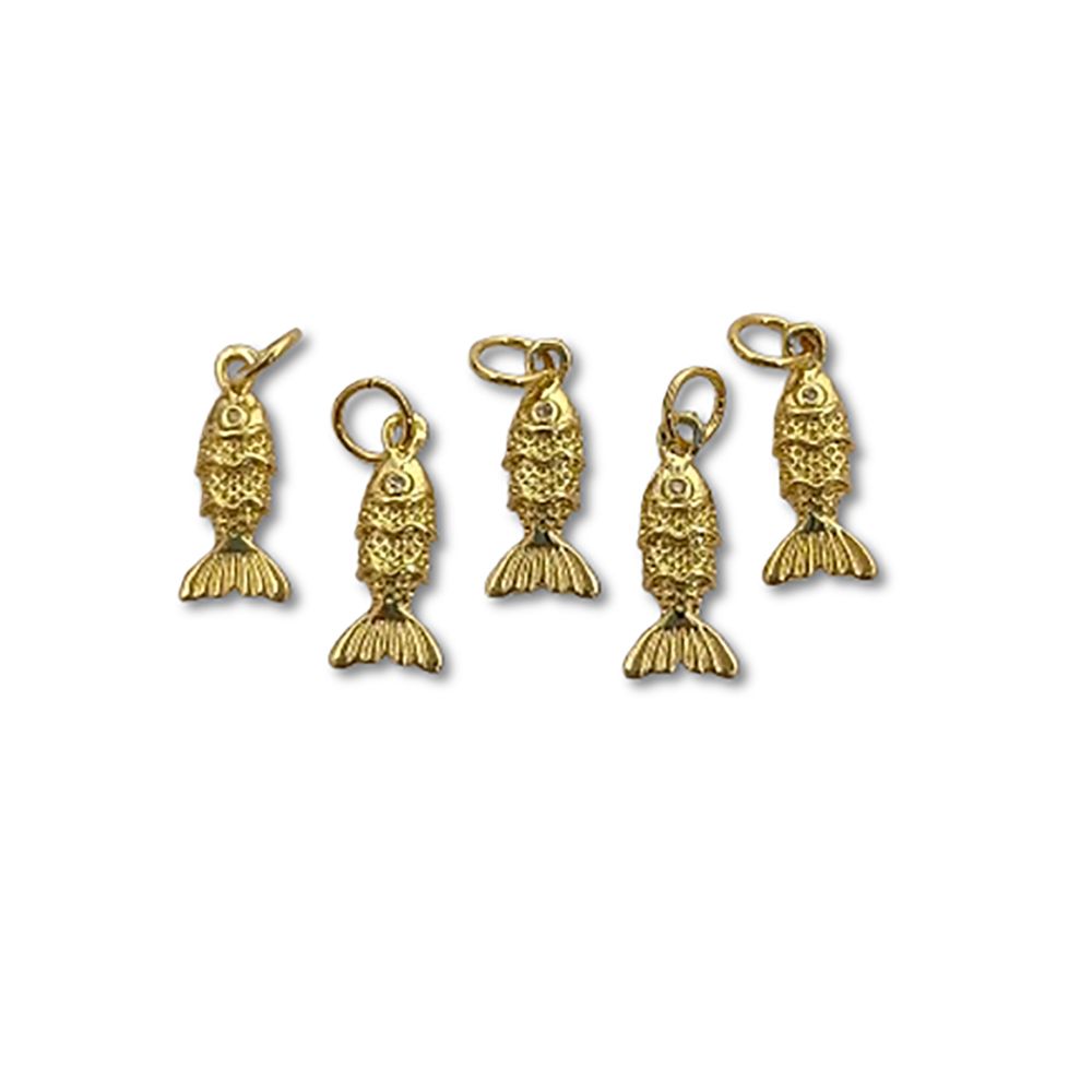 18K Gold Filled Fish Charm Pendant, Ocean Inspired Jewelry Supply for Bracelet, Necklace & Handmade DIY Creations