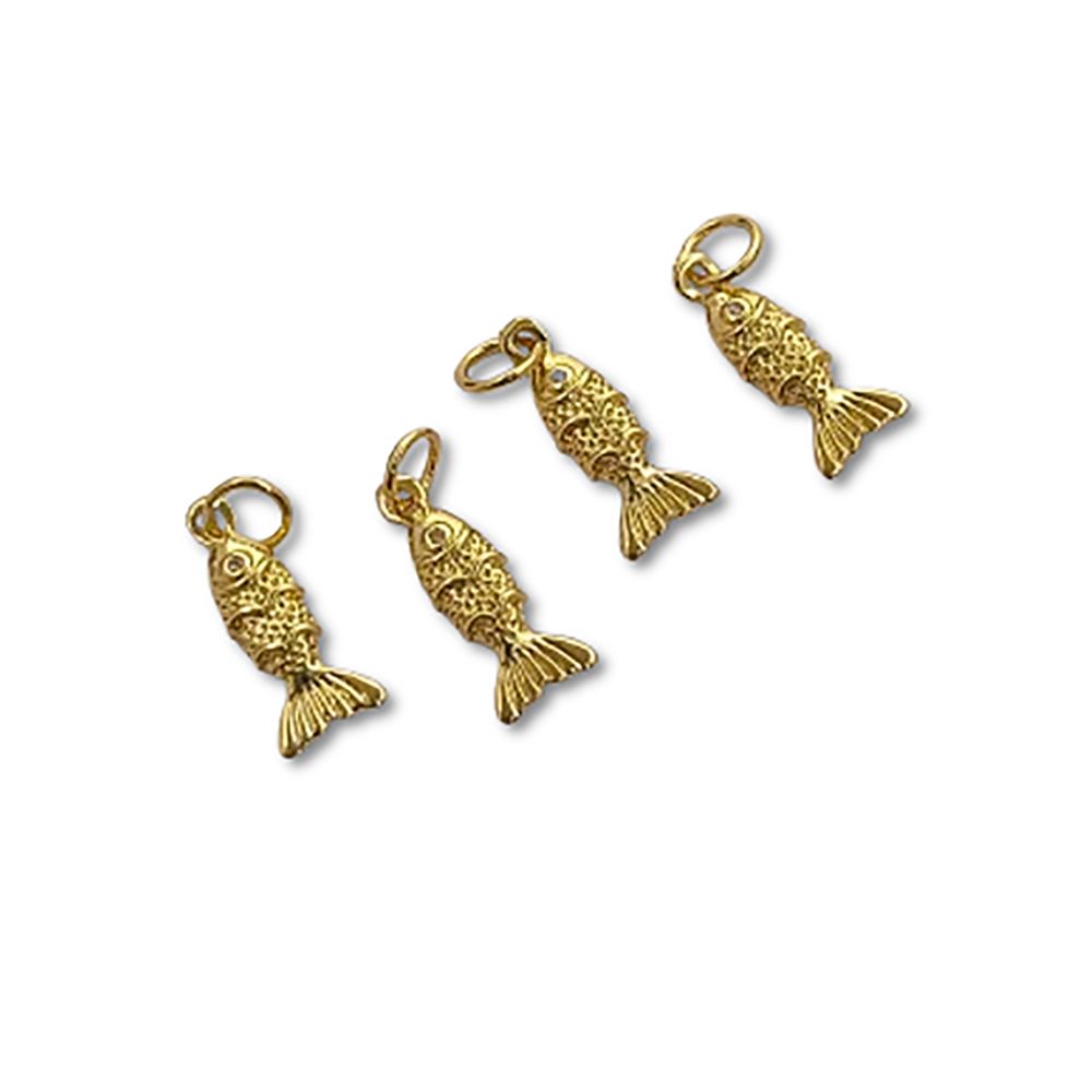 18K Gold Filled Fish Charm Pendant, Ocean Inspired Jewelry Supply for Bracelet, Necklace & Handmade DIY Creations