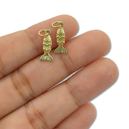 18K Gold Filled Fish Charm Pendant, Ocean Inspired Jewelry Supply for Bracelet, Necklace & Handmade DIY Creations