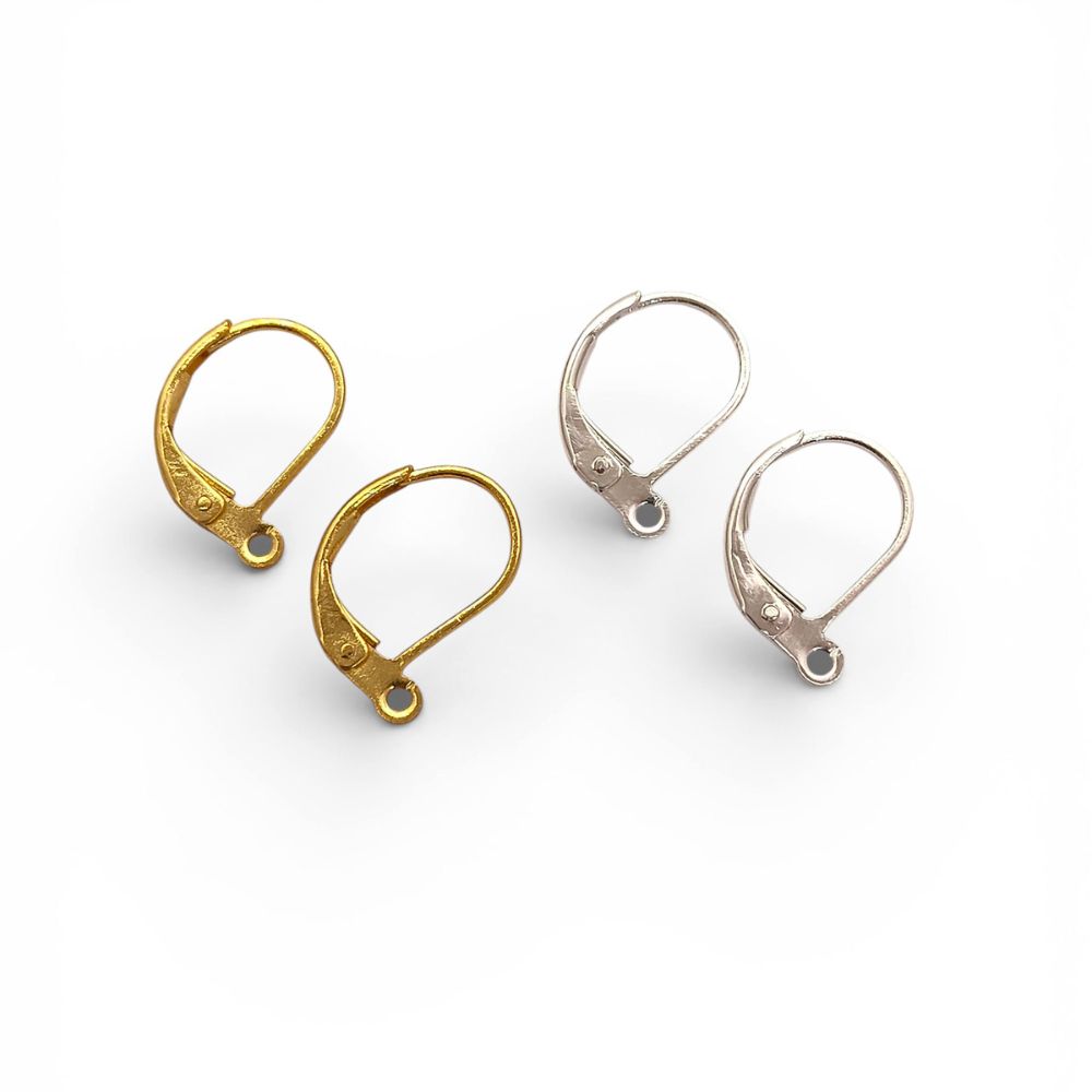 18K Gold Plated Lever Back Earring Hooks, French Ear Wire Components for DIY Jewelry