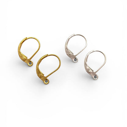18K Gold Plated Lever Back Earring Hooks, French Ear Wire Components for DIY Jewelry