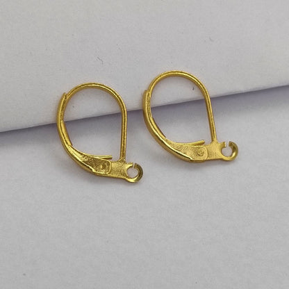 18K Gold Plated Lever Back Earring Hooks, French Ear Wire Components for DIY Jewelry